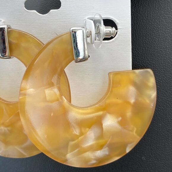 Yellow Resin Hoop Earrings Laundry by Shelli Segal - Picture 4 of 6